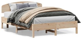 3207205 vidaXL Cadru de pat cu tăblie, 150x200 cm lemn masiv pin