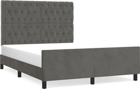 vidaXL Cadru de pat fără saltea, gri închis, 140x200 cm, catifea