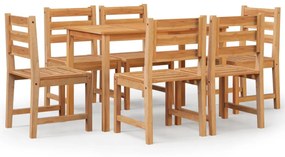 3157182 vidaXL Set mobilier de grădină, 7 piese, lemn masiv de tec