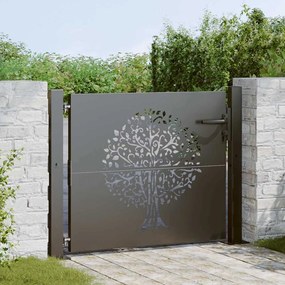 vidaXL Poartă de grădină Negru 105 x 100 cm Oțel vopsit în pulbere