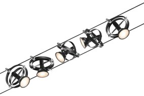 Paulmann 94440 - Set 5xGU5,3/10W Spot CARDAN 230V negru