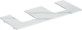 Blat pentru lavoar Geberit One cu decupaj dublu tip marmura alba 120 cm