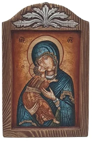 Icoana lemn pictat in relief  MD Vladimir