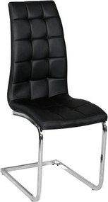 Scaun bucatarie DULCIA, negru/crom, piele ecologica/metal, 40x58x103x4