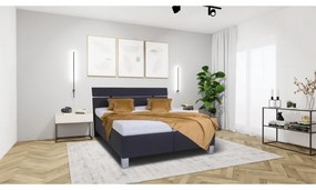 Pat tapițat ALIS 180x200 cm, cu spațiu de depozitare, fără saltea, antracit