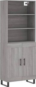 vidaXL Dulap înalt, gri sonoma, 69,5x34x180 cm, lemn compozit