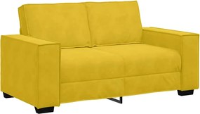 vidaXL Canapea cu 2 locuri, galben, 160x78x84 cm, catifea