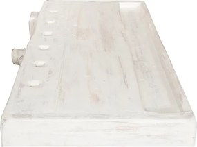 Banc de tamplar, L116 63 H90 cm, 4 sertare, alb antic, lemn masiv