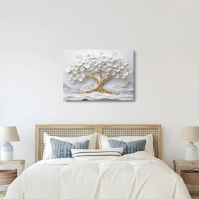 Tablou – Arborele vieții 3D plin de flori (70x50 cm)