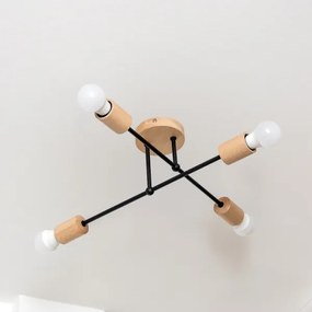 Lustră aplicată CAMBRIDGE 4xE27/15W/230V, din lemn de pin