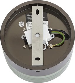 Lampă de perete de design neagră cu sticlă verde deschis IP44 - Michele