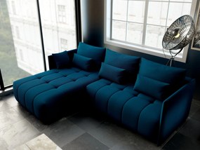 Colțar extensibil dumonde cu ladă de depozitare si sezut confortabil din spuma high-density, Malta Enjoy Petrol 235x185 cm