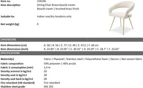 Scaun design elegant LUX Bravo, boucle crem 116146 HZ