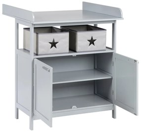 Comodă de copii gri cu masă de schimbat 87x100x75 cm Hamburg – Roba