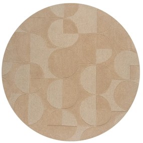 Covor bej rotund din lână ø 160 cm Gigi - Flair Rugs