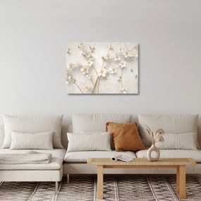 Tablou pe sticlă - floare aurie - abstractă (70x50 cm)