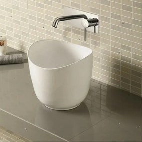 Lavoar pe blat Inter Ceramic Art rotund alb lucios 36 cm