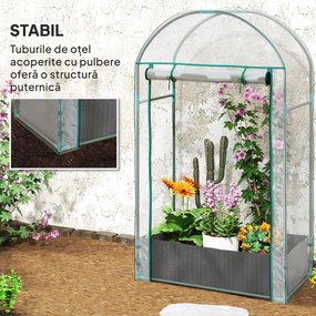 Outsunny Seră pentru Grădină cu Ușă Pliabilă pe Balamale și Sac pentru Plante, 89x50x152 cm, Transparent | Aosom Romania