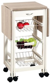 Kesper 25817 Cărucior de bucătărie cu blat delucru, 75,5 x 37 x 37 cm