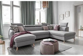 Colțar gri deschis extensibil (cu colț pe partea dreaptă) Sweet Harmony – Miuform