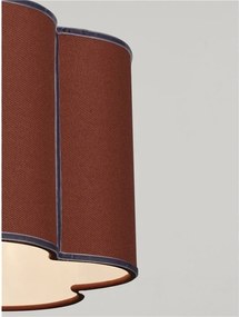 Lustra suspendata cu abajur textil rosu maroniu BLOOSY