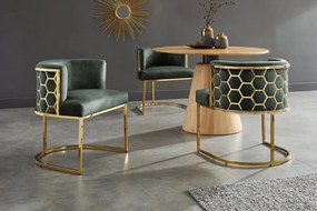 Scaun ELEGANCE catifea verde, otel inoxidabil auriu