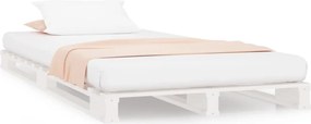 vidaXL Pat din paleți Single Small alb 75x190 cm lemn masiv pin
