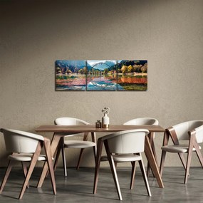 Tablou - Lacul Jasna, Gozd Martuljek, Alpii Iulieni, Slovenia (cu ceas) (90x30 cm)