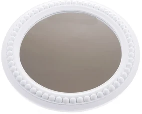 Oglinda de perete din plastic Montielo albă,diametru 50 cm
