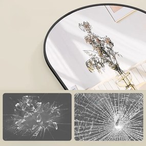 Oglindă rotunjită UMBRA, 160x50 cm, negru SongmicsHome