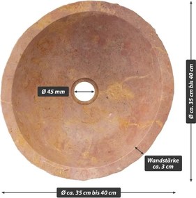 Lavoar din piatră naturală Savona, Ø 35 - 40 cm