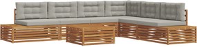 vidaXL Set de canapele de exterior 7 Bucată Gri natural și deschis