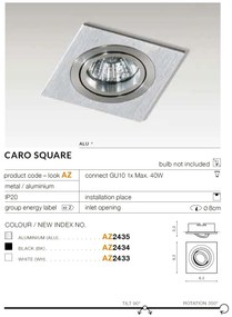 Spot incastrat tavan/plafon CARO S aluminiu
