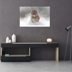 Tablou cutigru fugind prin zăpadă (90x60 cm)