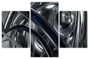 Tabloul cu abstracție gri cu albastru (90x60 cm)