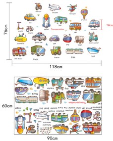Autocolant de perete „Vehicule” 76x118cm
