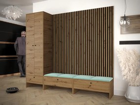 Mobilier hol Esmaldos VI (Stejar artisan + Negru + verde deschis) . 1104722