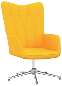 327596 vidaXL Scaun de relaxare, galben muștar, material textil