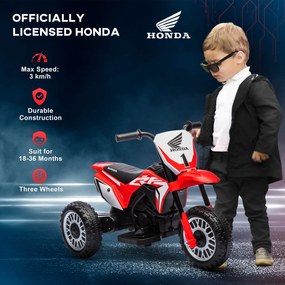 HOMCOM Motocicletă Electrică pentru Copii 6V Honda CRF450RL Licențiată Roșu 3 Roți 18-36 Luni | Aosom Romania