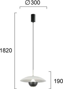 Lustră LED pe cablu VALIA LED/9W/230V gri/negru