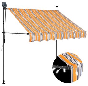 Copertina retractabila manual cu LED, galben  albastru, 200 cm Galben si alb, 200 cm