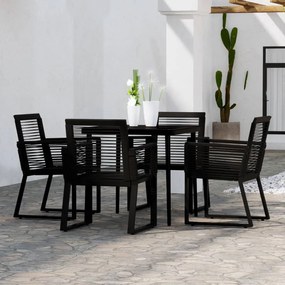 3099156 vidaXL Set de mobilier pentru grădină, 5 piese, negru