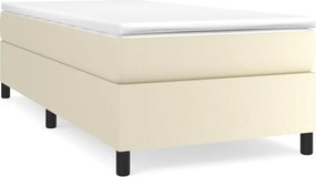 vidaXL Cadru de pat cu arcuri, crem, 80x200 cm, piele ecologică