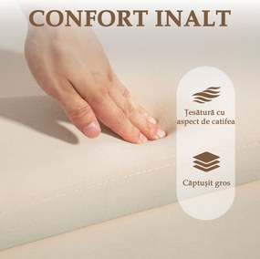 HOMCOM Bancă de Depozitare cu Șezut Tapițat și Picioare Lăcuite Aurii, 100x40x42 cm, Gri | Aosom Romania