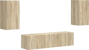 vidaXL Set comodă TV 4 pcs Stejar Sonoma Lemn compozit