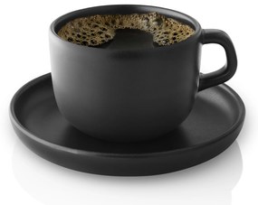 Cană cu farfurie Nordic Kitchen 0,2l, neagră - Eva Solo