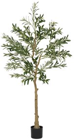 HOMCOM Plantă Artificială Măslin 150 cm cu 720 Frunze, 32 Măsline și Ghiveci | Aosom Romania