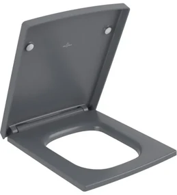 Capac WC, Villeroy&Boch Memento 2.0, cu inchidere lenta, Graphite, 8M24S1I4