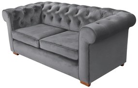 Canapea Oxford Chesterfield, 93x183x75 cm, 2 locuri, Antracit