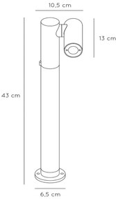 Lampă LED de exterior Lucide 27895/05/29 TATUM LED/5W/230V IP65 43 cm antracit